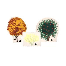 Cat's Meow Trees Lot 3 Wood Shelf Sitter Village Vintage Faline 1998 Palo Verde