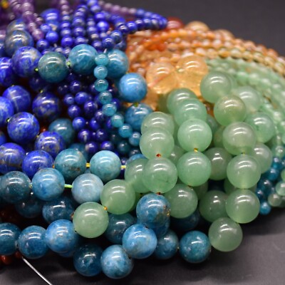 Natürliche 7 Chakra Halbedelstein Edelstein Runde Perlen - 4 mm 6 mm 8 mm 10 mm - Set 02
