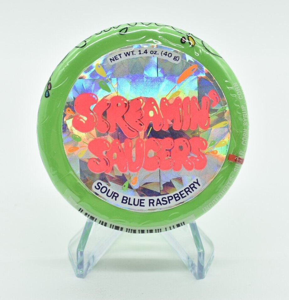 Screamin' Saucers -SOUR BLUE RASPBERRY PUCK, Creative Confection