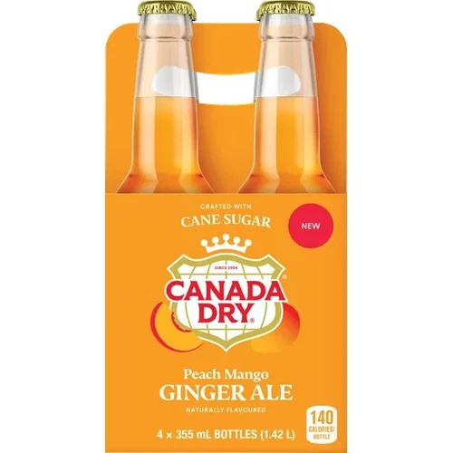 Canada Dry Peach Mango Ginger Ale, 4X355ml -