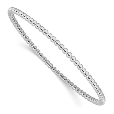 Sterling Silber rhodiniert poliert Perlen Slip-On Armreif Armband für Mama