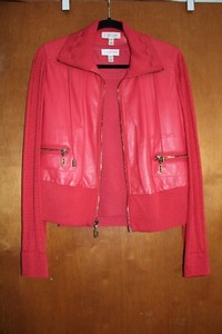 St John Woman's Lamb Leather Jacket With Matching Tank