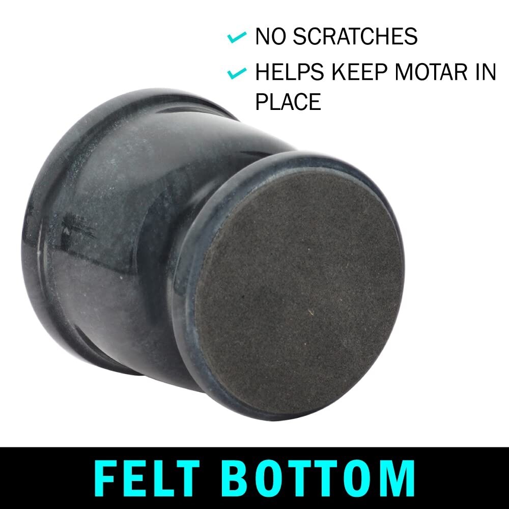 Marble Mortar and Pestle Set Black Palm Size 2.5" Handmade Portable