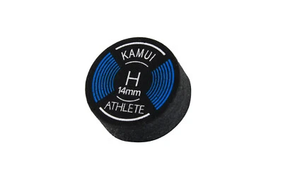 Billard Zubehör Klebeleder Leder Cue Tip "Kamui Athlete", 14 mm black hart (H)