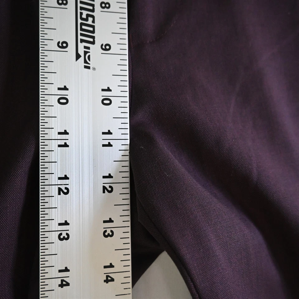 NEW Calvin Klein 44 Burgundy Dark Red Straight Suit Trouser Dress Pants - Image 3 of 4