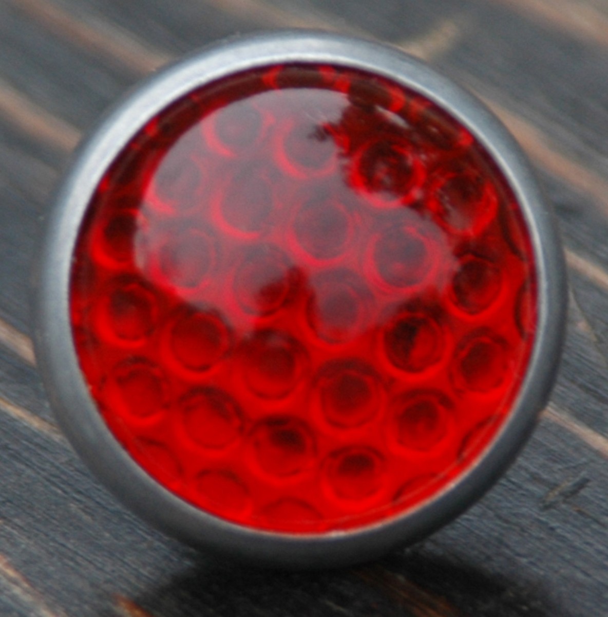 Red Round Glass Jewel Reflector Vintage Schwinn Bicycle Rack