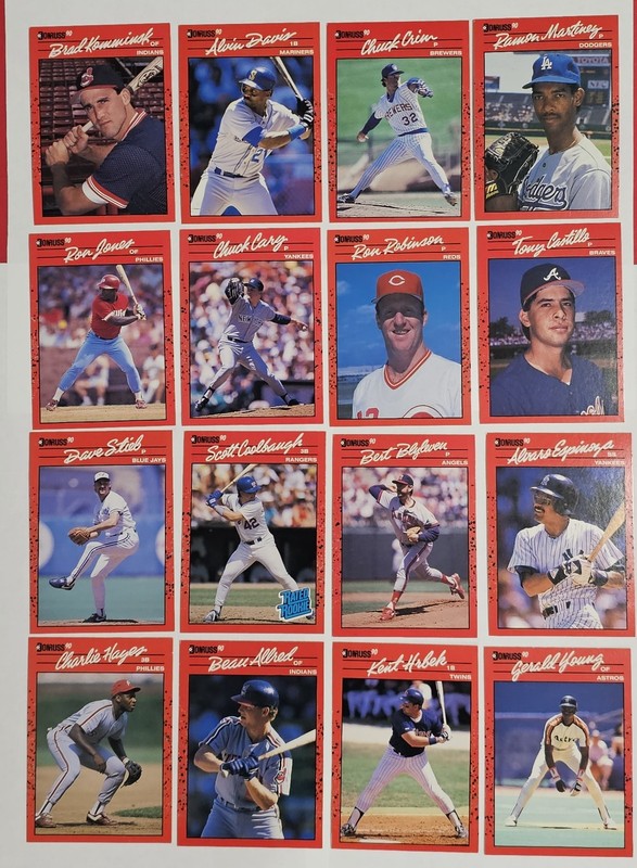 Card Lot of 16 Baseball Cards 1990