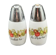 Vintage 1970s Gemco Spice of Life Salt & Pepper Shakers CorningWare Corning Ware