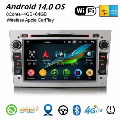 Android 14 64GB GPS CarPlay DAB+ Autoradio Opel Zafira Meriva Corsa Astra Vectra