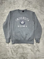 Universita Roma Grey Sweatshirt Crewneck, Size M Winter Essential