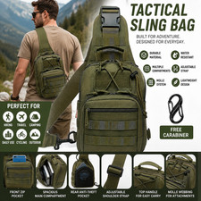 Military Tactical MOLLE Sling Bag Crossbody Chest Pack Men Hiking Outdoor EDC