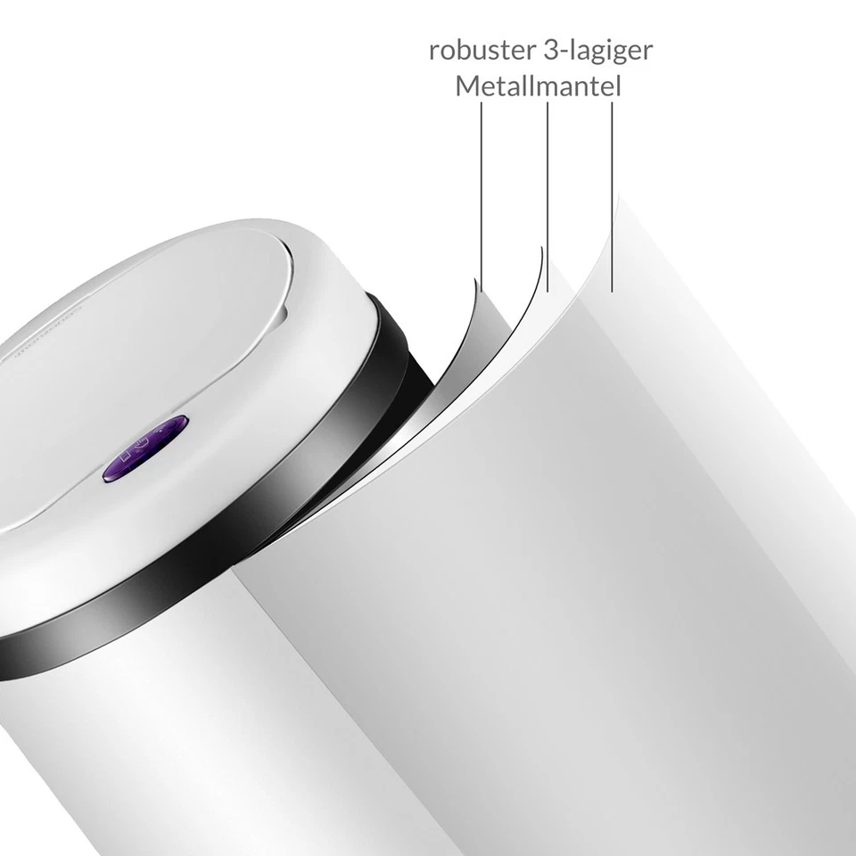 MONZANA® Mülleimer mit Sensor Abfalleimer Automatik Küche Edelstahl 30 40 50 L - Bild 3 von 4