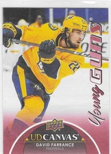 2021/21 Upper Deck David Farrance Nashville Predators Canvas Young Guns RC