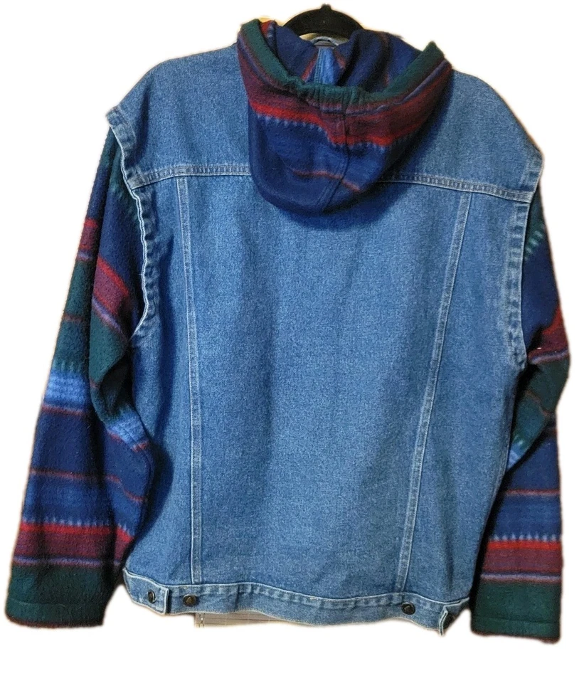 Chaqueta vaquera vintage de los 90 Northwest Territory para mujer con capucha mangas de lana Foto 4 de 4