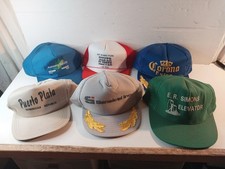 Vintage Trucker Hat Lot of 6 Snapback Cap 80s 90s Y2K USA Advertising