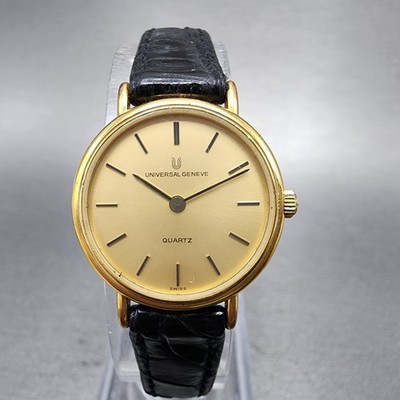 Universal Geneve Watch Women 22mm Gold Dial Gold Tone Round
