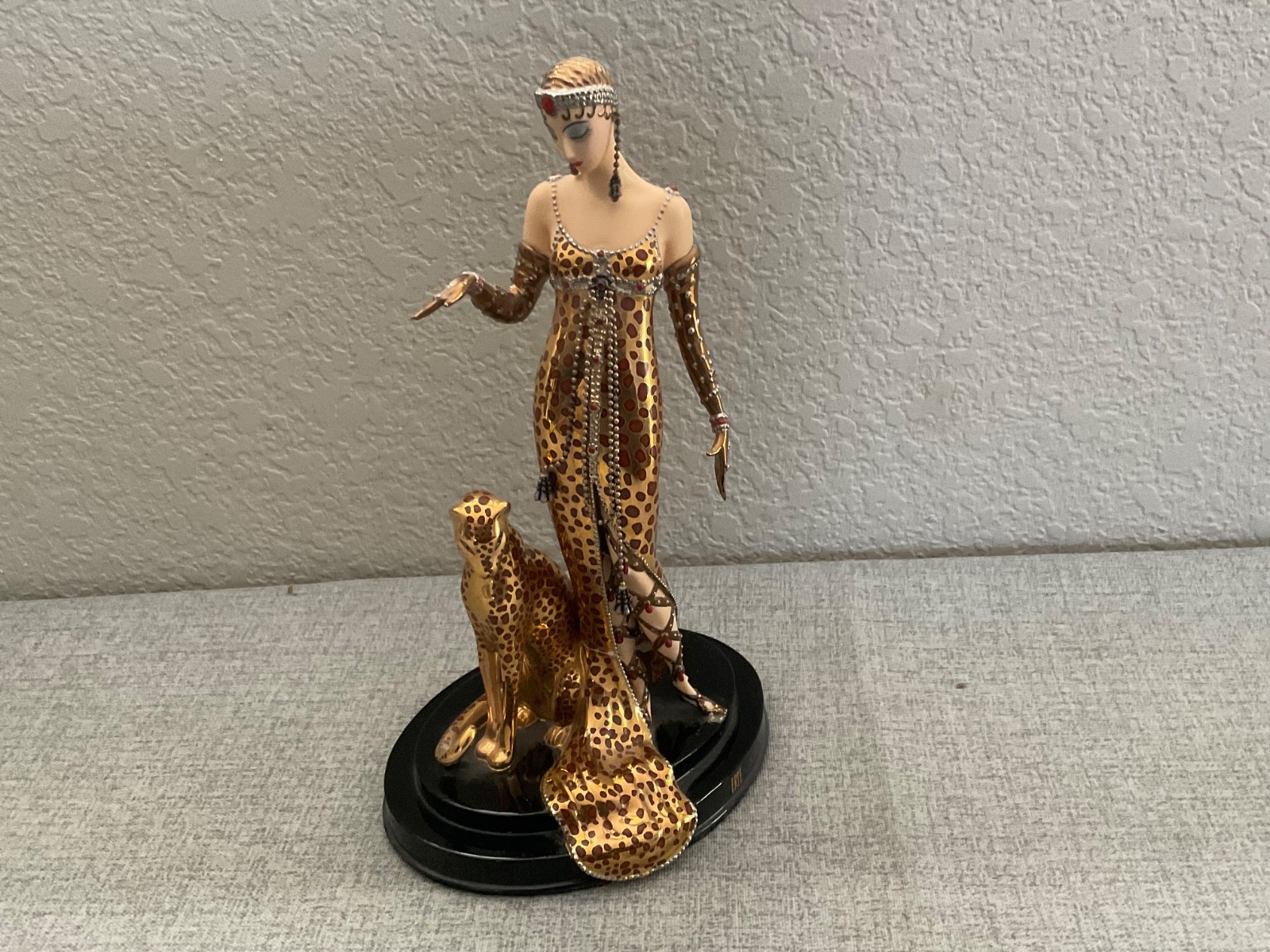 Franklin Mint LEOPARD House of Erte Porcelain FIGURINE Limited Edition OCELOT