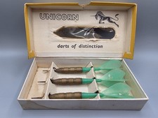 Vintage Unicorn Darts Of Distinction With Green Flights With Box Model 1000-1-R