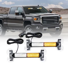 10.7" 40LED Strobe Light Bar Emergency Warning Interior Traffic Advisor Amber