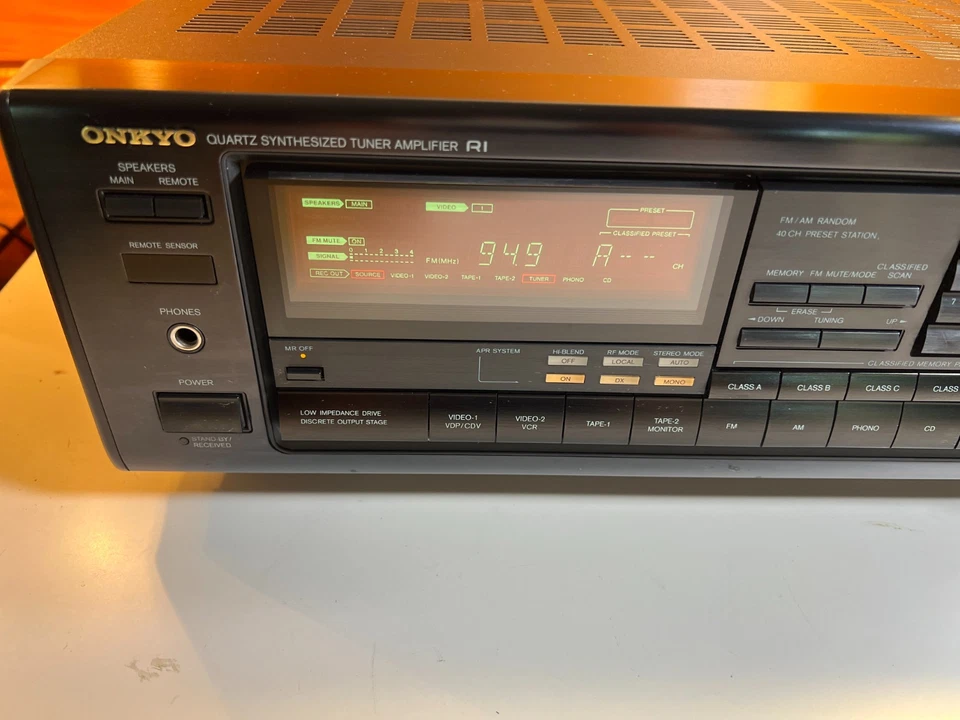 Vintage 1990s 90s Onkyo TX-905 Stereo 2 Channel Receiver Reciever 100W PHONO - Image 2 of 4