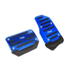 Car Non-slip Pedal Pads Set, Alloy Wear-resistant Brake Gas Pedal 2 PCS Blue