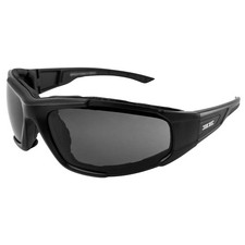 Epoch Eyewear Foam2 Padded Motorcycle Sunglasses Black Frame w/Smoke Lens