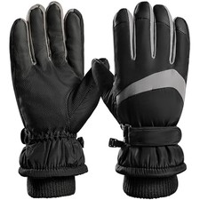 Ski Gloves - Winter Gloves Waterproof Breathable Snowboard Gloves Black,Snowy
