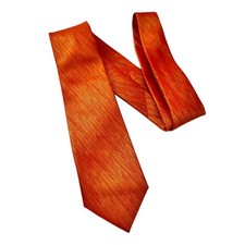 60" Mens Tie Business Solid Shimmery Tangerine Orange Spring Prom