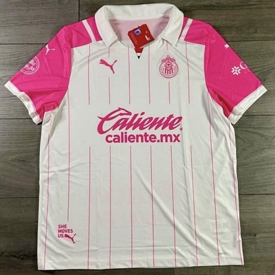 NEW Puma Chivas 21/22 Pink Cancer Jersey Men s Size Large 763374-01