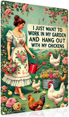 Funny Decor Sign, I Just Want to Work in 12 inches x 8 inches, Mixed, Ventage