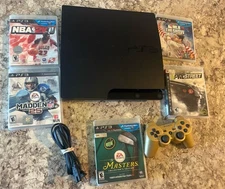 Sony PlayStation 3 Slim PS3 160GB Black Gaming System Bundle CECH-3001A Tested