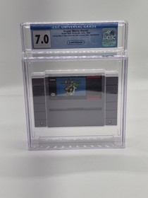 Super Mario World (SNES, 1991) CGC 7.0 Graded Cart Not WATA, PSA, VGA