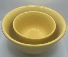 Set of 2~Vintage Oxford Stoneware Yellow Nesting Serving/Mixing Bowls