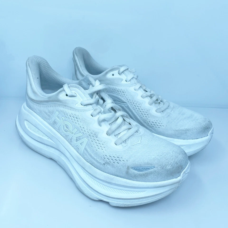 Hoka One One Womens Bondi 9 1162012 WWH Beige Running Shoes Sneakers Size 8 B - Image 2 of 4