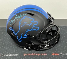 Barry Sanders Signed Full Size Eclipse Replica Speed Helmet Schwartz COA J1
