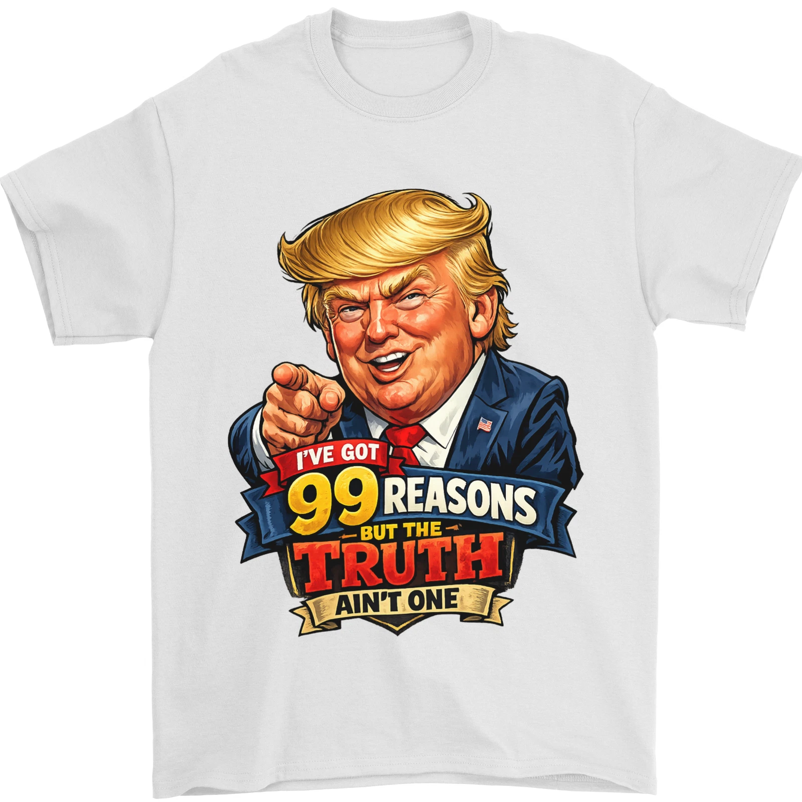 Trump 99 Reasons T-Shirt Iran USA Israel Anti War Palestine Mens T-Shirt