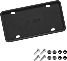 Black Silicone License Plate Frame with Drainage Holes, Universal US Car License