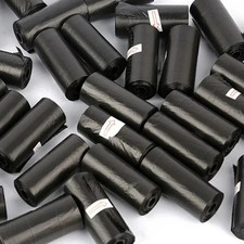 DOG PET WASTE POOP BAGS, UNSCENTED, REFILL ROLLS, Black