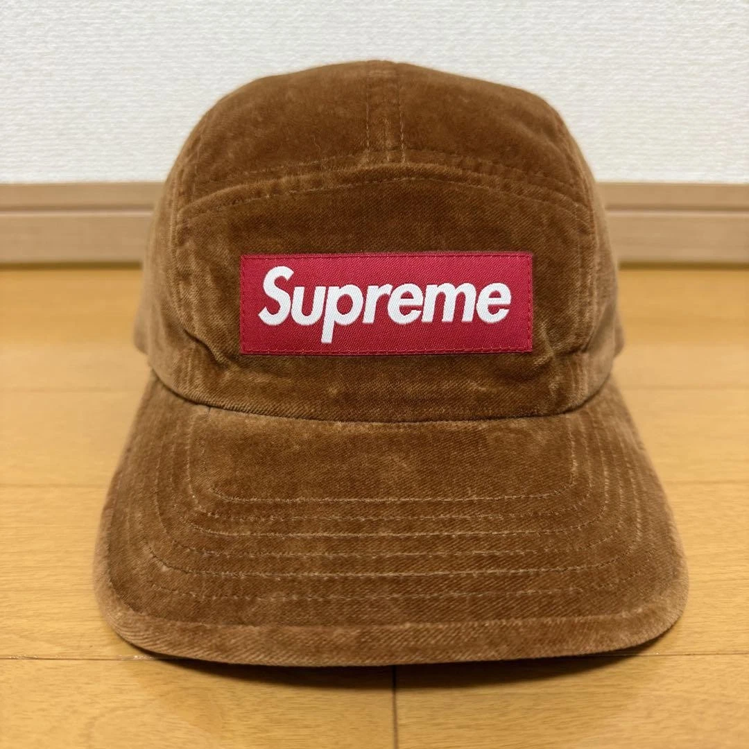 Casquette de camp Supreme Velvet marron 2020AW unisexe chapeau d'extérieur