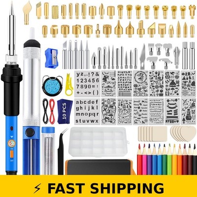 IVSUN 116pcs Wood Burning Kit, Adjustable Temperature for DIY Projects