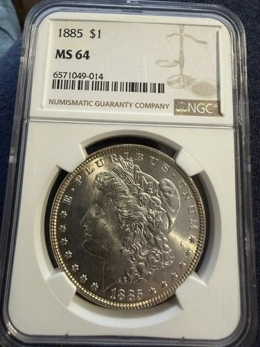 1885 MORGAN SILVER DOLLAR  MS-64 NGC