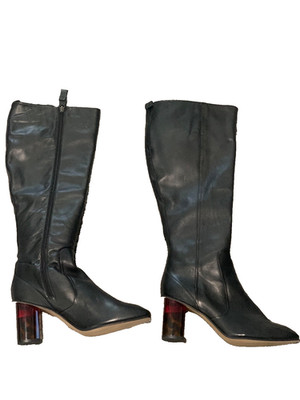 NWT KURT GEIGER LONDON Women's Block - Heel Boots In Black Color (Size 41).
