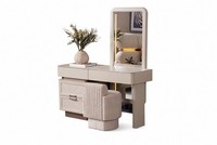 Modernes Elegante Schminktisch Creme Led Spiegel Frisiertisch Hocker