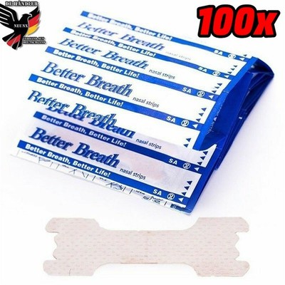 100x Nasenpflaster Better Breath Nasal Strips Pflaster Besser Atmen Schnarchen L