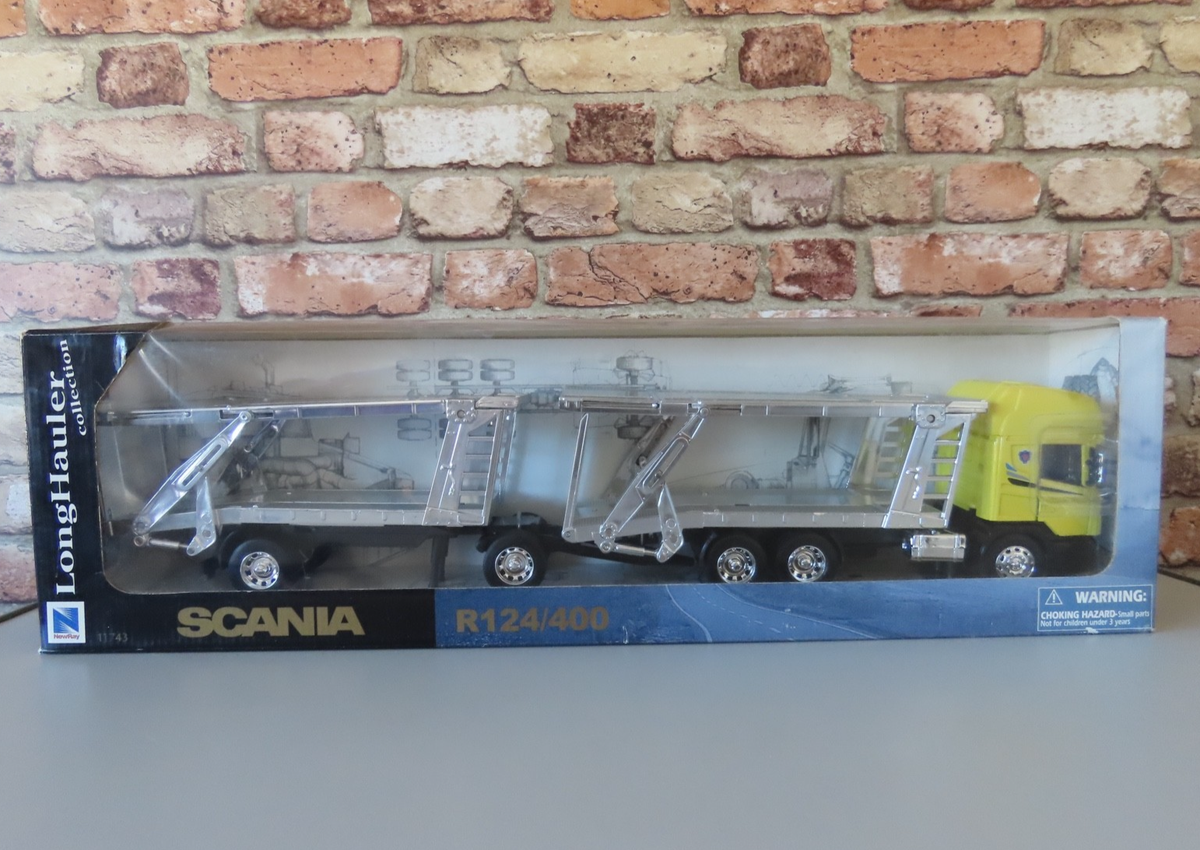 New-Ray Long Hauler Collection Scania R124/400 Car Transporter 1