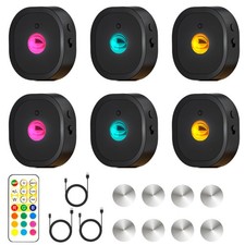 Puck Lights with Remote Rechargeable Touch Push lights 13 RGB Colors Led Unde...