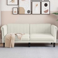 Sofa 2-Sitzer Creme Samt
