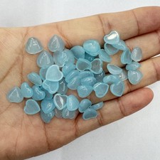 50pcs 8mm Natural Blue Stone Heart CAB CABOCHON DIY Jewelry No Hole