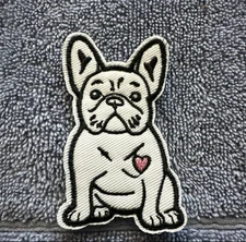 FRENCH BULLDOG 1x3 Embroidered Morale Patch Hook Backing Brand New