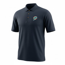 NFL Miami Dolphins Navy Polo Shirt NWT Men's XL Official Team Apparel Football
